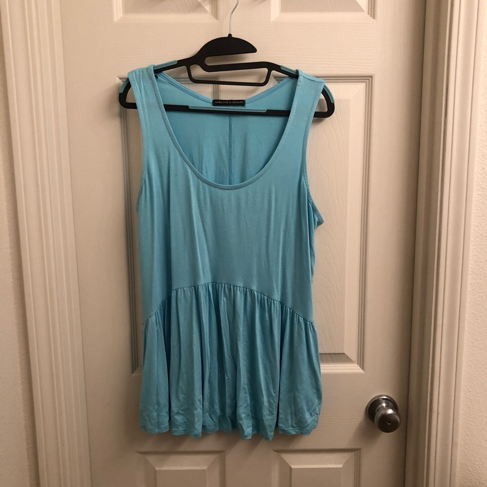 Peplum blue tank